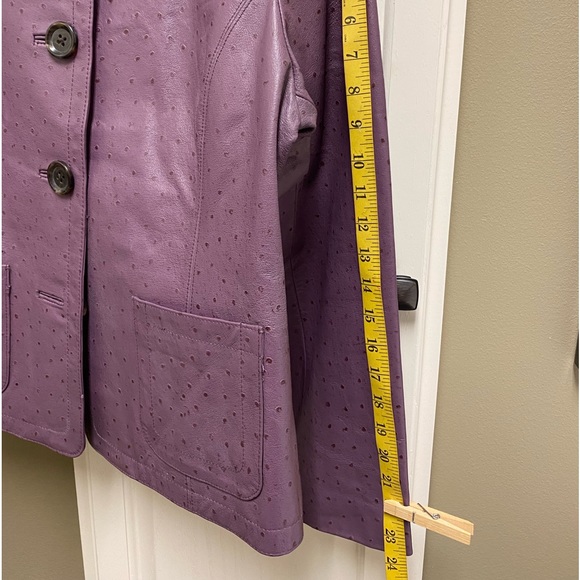 Chico’s Purple Leather jacket - Picture 6 of 8
